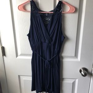 Navy Motherhood Maternity Tank With Lace Back